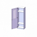 Garderobenschrank mit Spiegel und Garderobenstange, 5 Ordnerhöhen