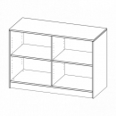 Regal mit Sockel, B/H/T: 120x82x50 cm, mit Mittelwand