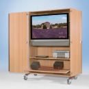Zweitüriger TV-Wagen mit Halterung für Flachbildschirme, fahrbar