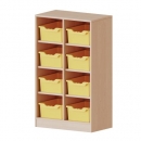 Taschenregal, 3 Ordnerh&ouml;hen und 8 hohen Ergo Tray Boxen