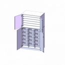 Bastelschrank 4-türig mit 15 hohen ErgoTray Boxen