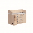 Wickelkommode dreireihig mit Waschbecken 143x113x71,5 cm