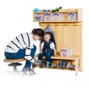 Garderobe BHT 100x26/130x39cm, einf.Abl.m.Box,Paneel-RW,Rost mF