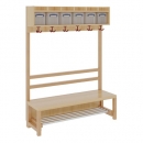 Garderobe BHT 120x26/130x39cm, einf.Abl.m.Box,St&uuml;tze,Alu-Rost