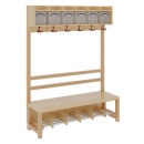 Garderobe BHT 120x26/130x39cm, einf.Abl.m.Box,St&uuml;tze,Rost m.FE