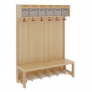 Garderobe BHT 120x26/130x39cm, einf.Abl.m.Box,Paneel-RW,Rost mF