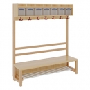 Garderobe BHT 140x26/130x39cm, einf.Abl.m.Box,St&uuml;tze,Alu-Rost