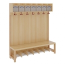 Garderobe BHT 140x26/130x39cm, einf.Abl.m.Box,Paneel-RW,Rost mF