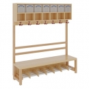 Garderobe BHT 140x26/158x39cm, dopp.Abl.m.Box,St&uuml;tze,Rost mFE