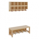 Garderobe BHT 100x26x35cm, dopp. Abl.z.Wandmont., Alu-Rost m.FE