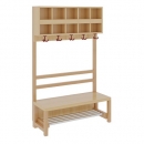 Garderobe BHT 100x26/158x39cm, dopp.Abl., St&uuml;tze, Alu-Rost