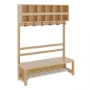 Garderobe BHT 120x26/158x39cm, dopp.Abl., St&uuml;tze, Alu-Rost