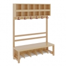 Garderobe BHT 120x26/158x39cm, dopp.Abl.,St&uuml;tze, Alu-Rost m.FE