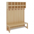 Garderobe BHT 120x26/158x39cm, dopp.Abl., Paneel-RW, Alu-Rost