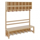 Garderobe BHT 140x26/158x39cm, dopp.Abl.,St&uuml;tze, Alu-Rost m.FE