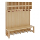 Garderobe BHT 140x26/158x39cm, dopp.Abl.,Paneel-RW,Alu-Rost m.F