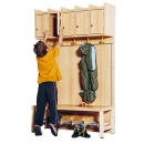 Garderobe BHT 100x26/158x39cm, Abl.m.Tür, Paneel-RW, Rost m.FE