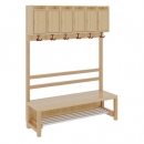 Garderobe BHT 120x26/158x39cm, Abl.m.T&uuml;r, St&uuml;tze, Rost