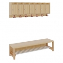 Garderobe BHT 140x26x35cm, Abl. m.T&uuml;ren z.Wandm., Alu-Rost