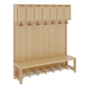 Garderobe BHT 140x26/158x39cm, Abl.m.T&uuml;r, Paneel-RW, Rost m.FE