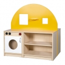 Puppenküche doppels.115x115x74cm Herd,Spüle, Waschmaschine, Regal