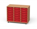 Materialcontainer fahrbar mit 24 flachen Modulboxen