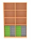 Materialregal mit 24 flachen Schubladen, BxHxT 123x190x50 cm