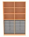 Materialregal mit 16 hohen Schubladen, BxHxT 123x190x50 cm