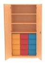 Materialschrank mit 12 hohen Boxen, BxHxT 92x190x50 cm