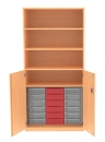 Materialregal mit 18 flachen Schubladen, BxHxT 92x190x50 cm