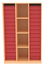 Materialregal mit 28 flachen Schubladen, BxHxT 95x152x50 cm