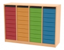 Materialcontainer auf Sockel BxHxT 127x92x42 cm, 32 Boxen