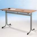 Zweier-Schülertisch 130x55 cm, Tischplatte mit PU-Kante