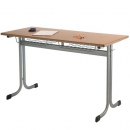 Zweier-Schülertisch 130x65 cm, Tischplatte Melamin mit PU-Kante