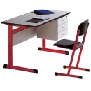 Lehrertisch der Serie TL K mit melaminbeschichteter Tischplatte
