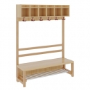 Komplettgarderobe mit einfacher Ablagereihe