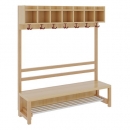 Komplettgarderobe mit einfacher Ablagereihe