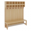 Komplettgarderobe mit doppelter Ablagereihe