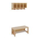 Komplettgarderobe mit einfacher Ablagereihe