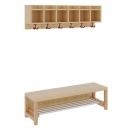 Komplettgarderobe mit einfacher Ablagereihe