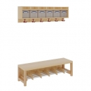 Komplettgarderobe mit einfacher Ablage inklusive Boxen