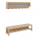Komplettgarderobe mit einfacher Ablage inklusive Boxen