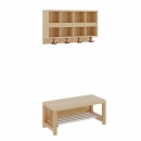 Komplettgarderobe mit doppelter Ablagereihe