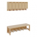 Garderobe BHT 120x34x35cm, Abl. m.T&uuml;ren z.Wandm., Alu-Rost m.FE