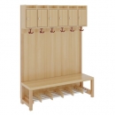 Garderobe BHT 120x42/158x39cm, Abl.m.T&uuml;r, Paneel-RW, Rost m.FE