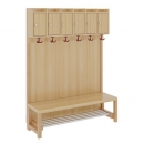 Garderobe BHT 120x34/158x39cm, Abl.m.T&uuml;r, Paneel-RW, Rost