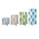 Bücherturm mit 4 Ebenen und 16 Fächern, einfarbig