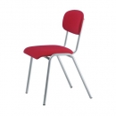 Stapelstuhl gepolstert mit Vierfuß Rundrohrgestell