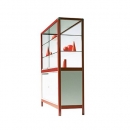 Aluminiumvitrine mit Sicherheitsglas und integriertem Unterschrank