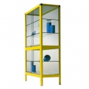 Aluminiumvitrine V17GG mit 3 verstellbaren Dickglasböden